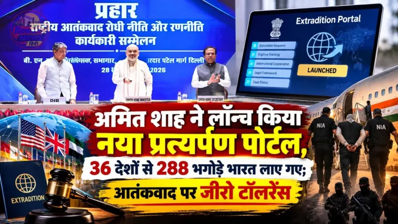प्रहार-सीटी सम्मेलन में प्रत्यर्पण पोर्टल लॉन्च करते गृह मंत्री अमित शाह