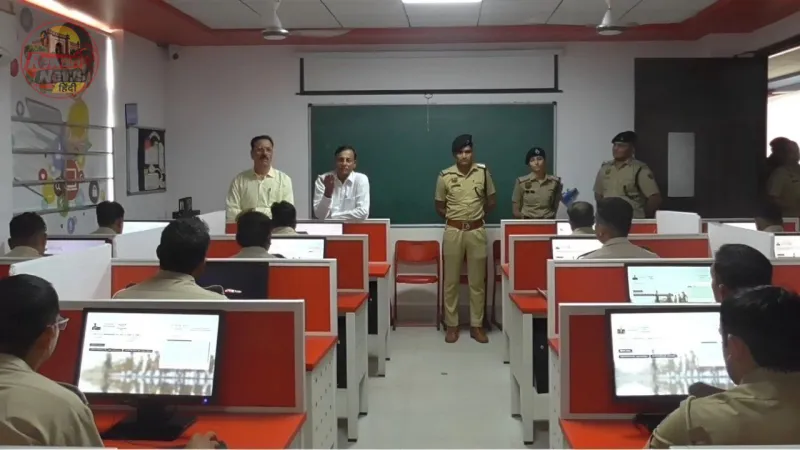 परीक्षा देते रेवाड़ी पुलिस के जवान