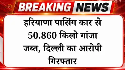 हरियाणा पासिंग कार से 50.860 किलो गांजा जब्त, दिल्ली का आरोपी गिरफ्तार